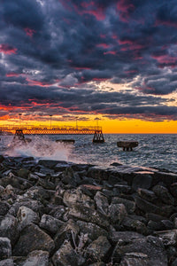 Stormy Sunset at Edgewater Pier