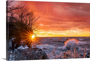 Winter Sunset Over Lake Erie