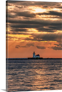 Cleveland Harbor West Pierhead Lighthouse at Sunset